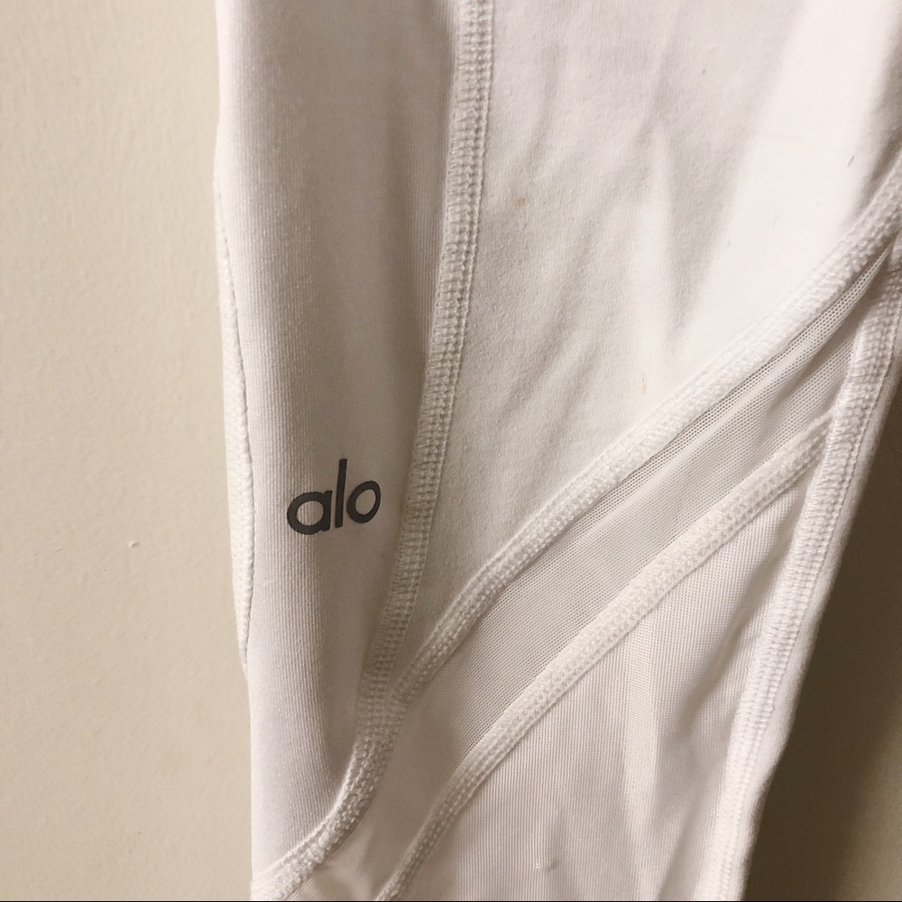 ALO Yoga Elevate High-Waisted Leggings White Sheer Athleisure - Picture 5 of 12